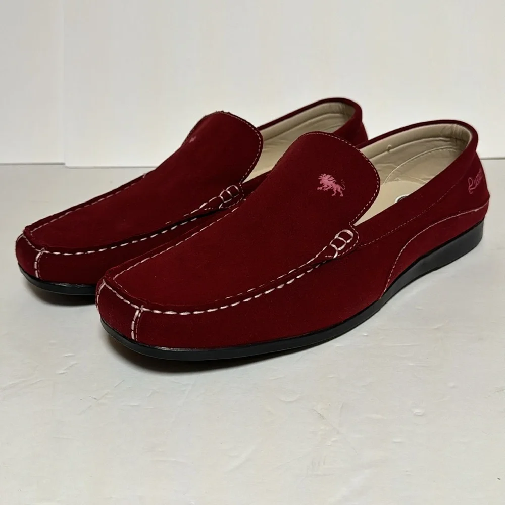 VLADO LUXURY ELITE Men’s Vegan Suede Loafer Burgundy - Picture 1 of 7